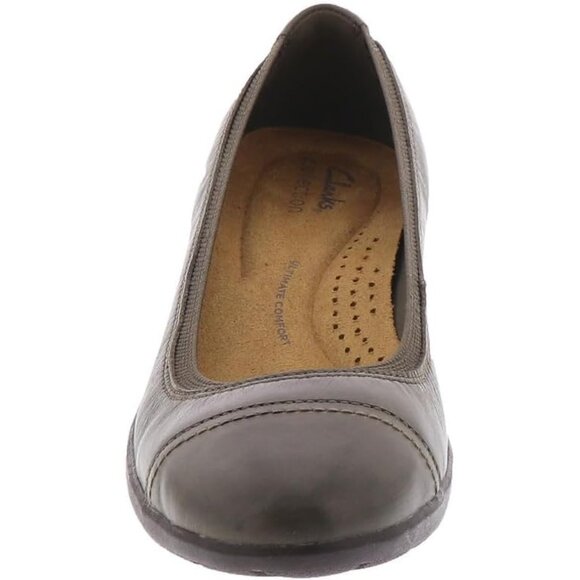 Clarks Womens Slate Leather Closed Pointed Toe Meadow Opal Ballet Flat Shoes - Picture 6 of 7